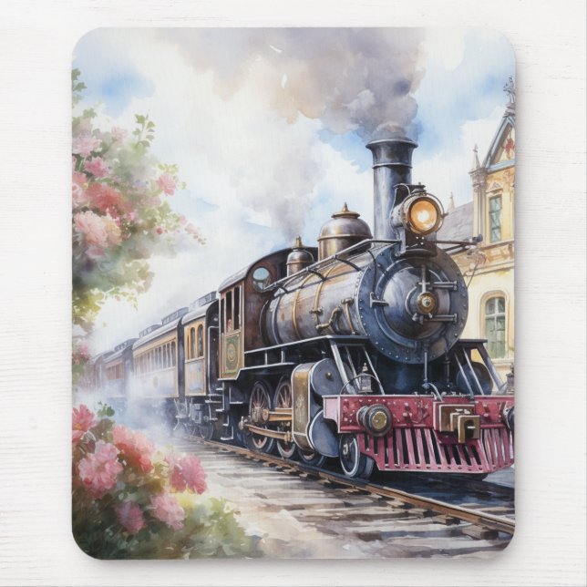 Landschaft mit einem viktorianischen Zug Mousepad (Vorne)