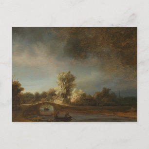 Landschaft mit einer Steinbrücke von Rembrandt Pos Postkarte