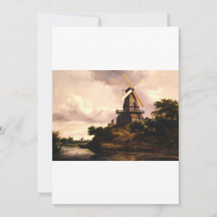 Landschaft mit einer Windmühle Kunst Dankeskarte