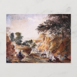 Landschaft mit Figuren von Camille Pissaro Postkarte