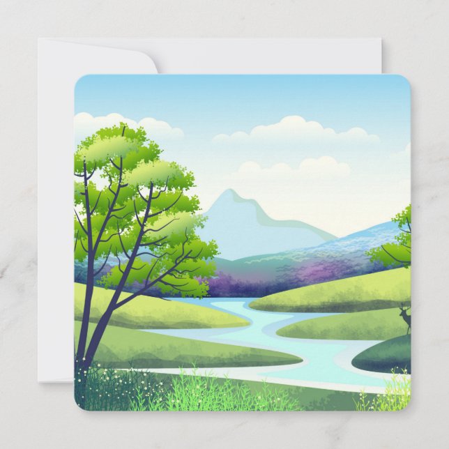 Landschaft mit Fluss Karte (Vorderseite)