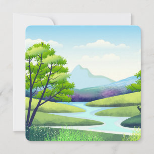 Landschaft mit Fluss Karte
