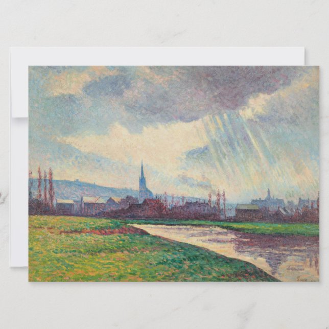 Landschaft mit Fluss (von Maximilien Luce) Karte (Vorderseite)