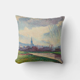 Landschaft mit Fluss (von Maximilien Luce) Kissen