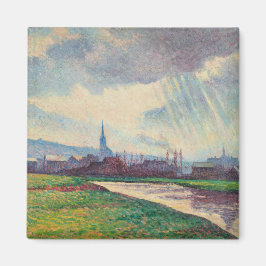 Landschaft mit Fluss (von Maximilien Luce) Magnet