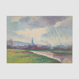 Landschaft mit Fluss (von Maximilien Luce) Seidenpapier