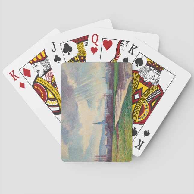 Landschaft mit Fluss (von Maximilien Luce) Spielkarten (Rückseite)