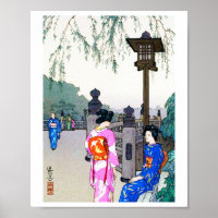 Landschaft mit Frauen in einem Kimono, Hiroshi Yos