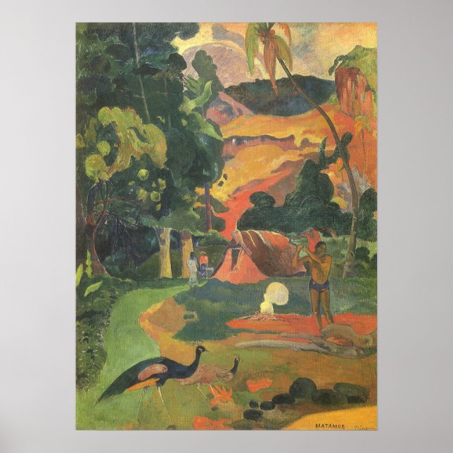 Landschaft mit Friedensstiften von Paul Gauguin Poster (Vorne)