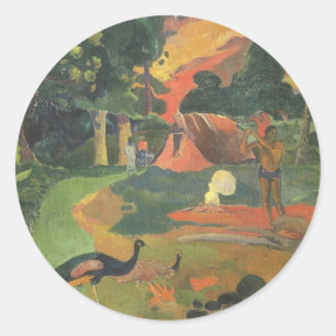 Landschaft mit Friedensstiften von Paul Gauguin Runder Aufkleber