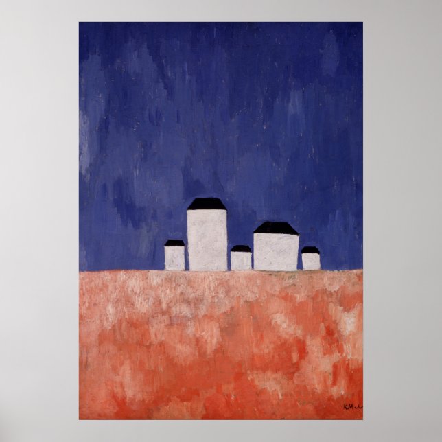 Landschaft mit fünf Häusern, c.1932 Poster (Vorne)