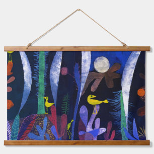 Landschaft mit gelben Vögeln, Paul Klee Wandteppich Mit Holzrahmen