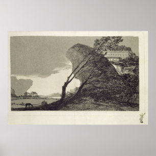 Landschaft mit großen Felsen Poster