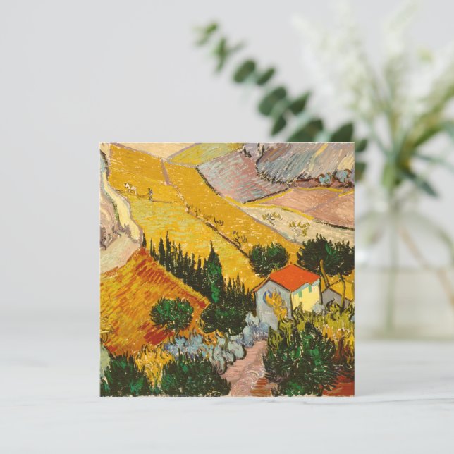 Landschaft mit Haus und PloughmaVincent van Gogh (Stehend Vorderseite)