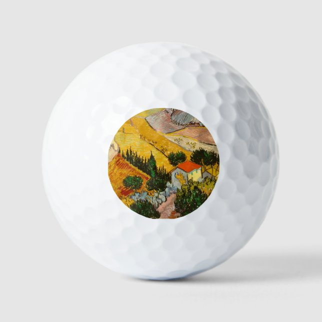 Landschaft mit Haus und PloughmaVincent van Gogh Golfball (Vorderseite)