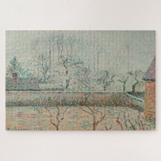 Landschaft mit Häusern und Mauer, Frost & Nebel Puzzle