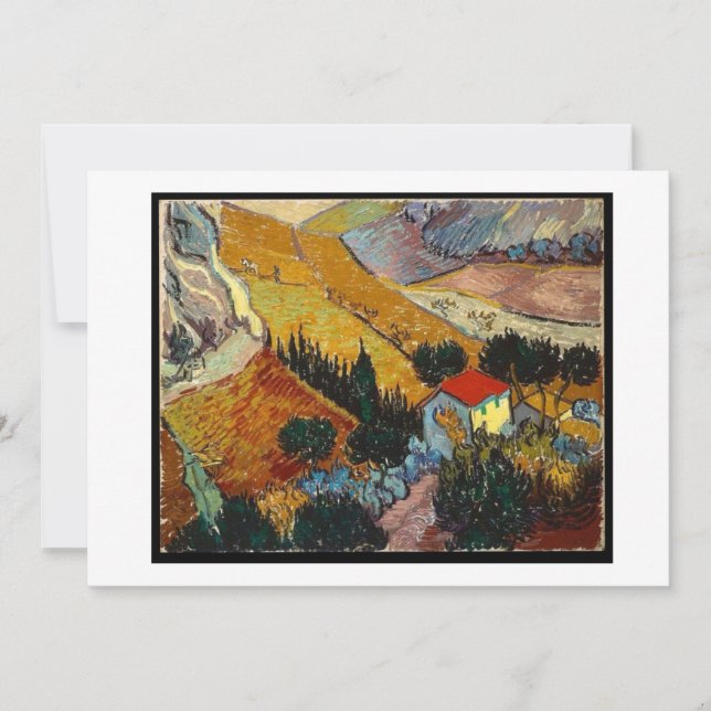 Landschaft mit House and Plowman, Van Gogh, (Vorderseite)