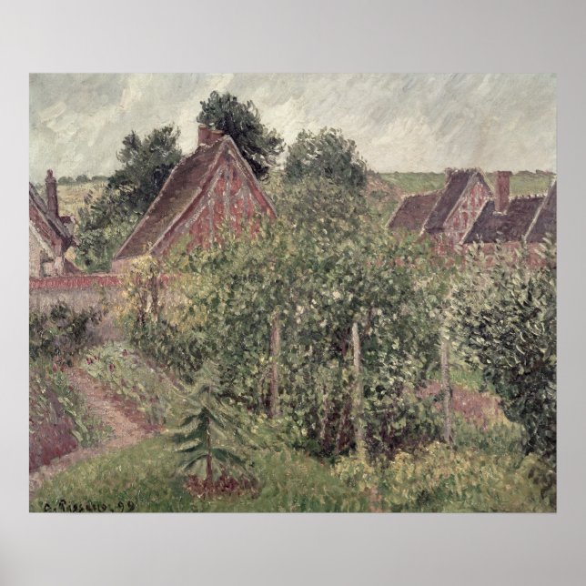Landschaft mit Hütte Dächern, 1899 Poster (Vorne)