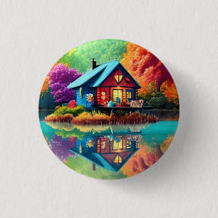 Landschaft mit Hütte und See-38566 Button