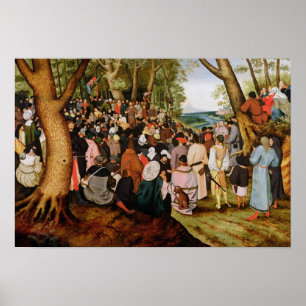 Landschaft mit Johannes der predigende Baptist Poster