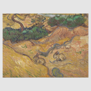Landschaft mit Kaninchen von Vincent van Gogh Seidenpapier
