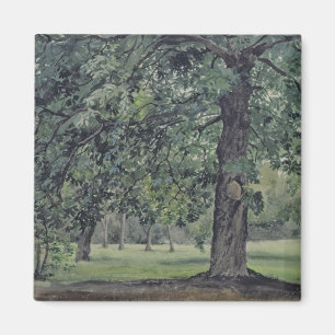 Landschaft mit Kastanienbaum im Vordergrund Magnet