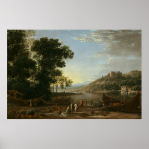 Landschaft mit Kaufleuten - Claude Lorrain Kunstvo Poster