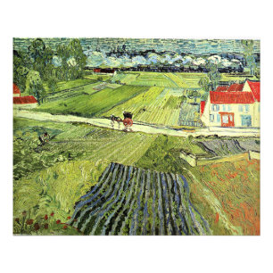 Landschaft mit Kutsche und Zug Fotodruck