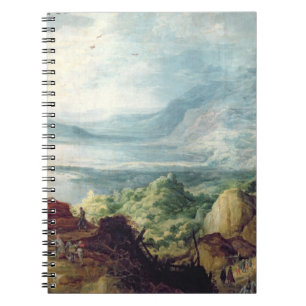 Landschaft mit Meer und Bergen (Öl auf Leinwand) Notizblock