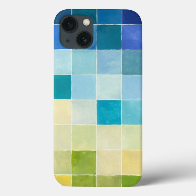 Landschaft mit mehrfarbigen, pixeligen Quadraten Case-Mate iPhone Hülle (Rückseite)