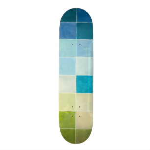 Landschaft mit mehrfarbigen Pixilated Quadraten Skateboard