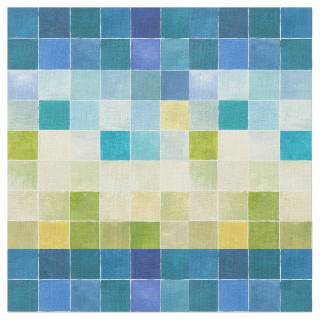 Landschaft mit mehrfarbigen Pixilated Quadraten Stoff (Nahaufnahme)
