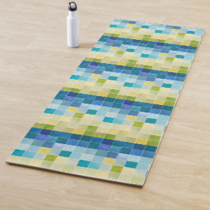 Landschaft mit mehrfarbigen Pixilated Quadraten Yogamatte