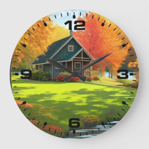 Landschaft mit natürlichem Hintergrund-46156 Große Wanduhr