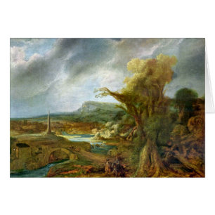 Landschaft mit Obelisk durch Rembrandt