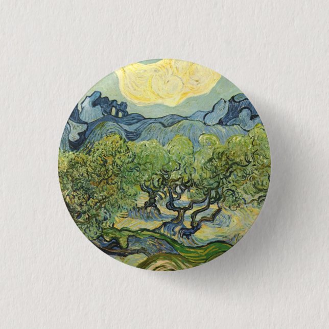Landschaft mit Olive Vincent Willem van Gogh Button (Vorderseite)