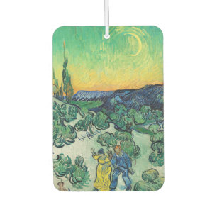 Landschaft mit Paarwandern & Crescent Moon Autolufterfrischer