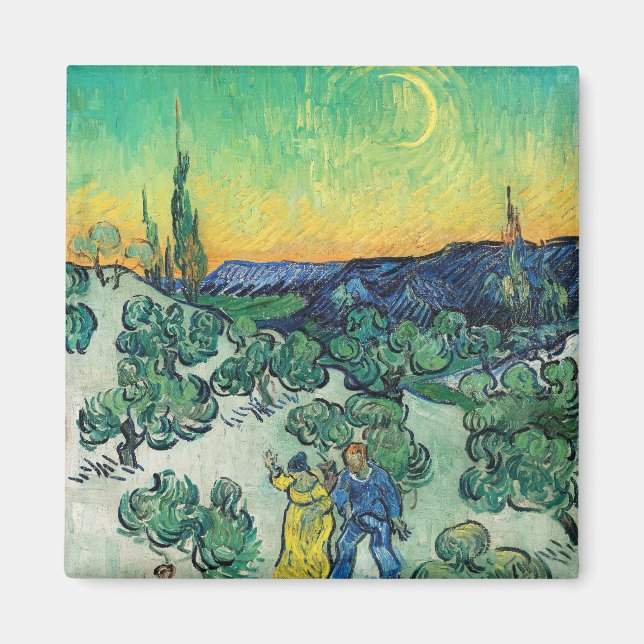 Landschaft mit Paarwandern & Crescent Moon Magnet (Vorne)