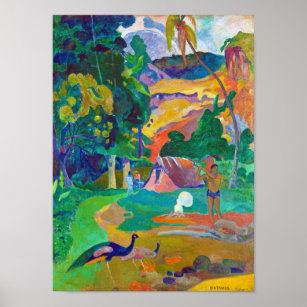 Landschaft mit Peakocks, Gauguin Poster