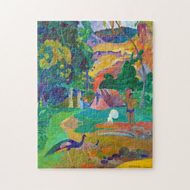 Landschaft mit Peakocks, Gauguin Puzzle (Vertikal)