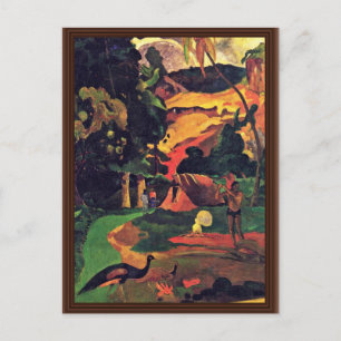 Landschaft mit Pfauen (Matamoe) von Gauguin Paul Postkarte