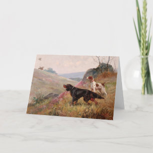 Landschaft mit Pointer und Setter   Eugene Petit Karte