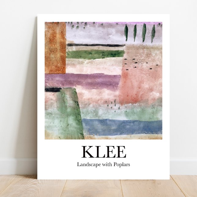 Landschaft mit Poplars von Paul Klee Poster (Klee's iconic Landscape with Poplars on YOUR wall! High-quality art poster)