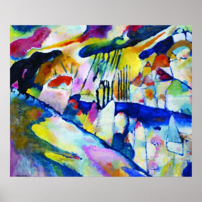 Landschaft mit Regen von Wassily Kandinsky Poster (Vorne)