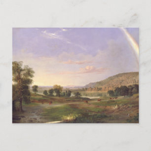 Landschaft mit Regenbogen Postkarte