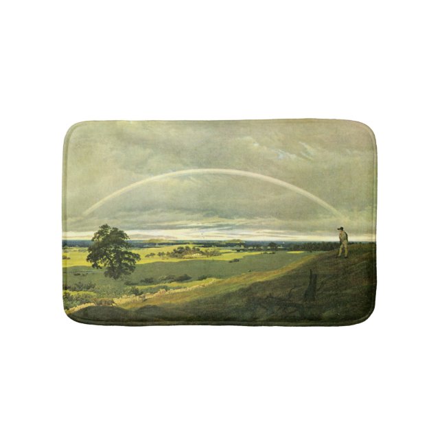 Landschaft mit Regenbogen (von Caspar David Friedr Badematte (Vorderseite)