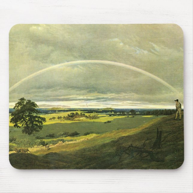Landschaft mit Regenbogen (von Caspar David Friedr Mousepad (Vorne)