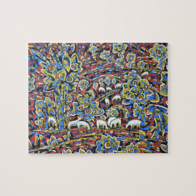 Landschaft mit Schaf-sehr schwierigem Puzzlespiel Puzzle (Horizontal)