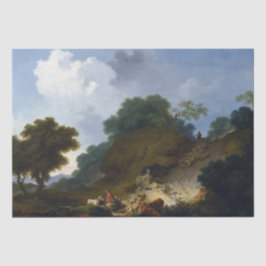 Landschaft mit Schäfern durch Fragonard Seidenpapier