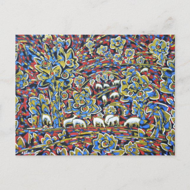 Landschaft mit Schafskarte Postkarte (Vorderseite)